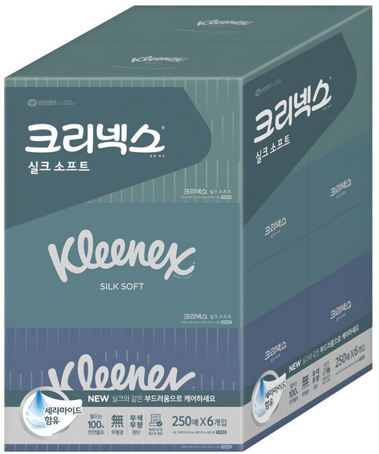 Kleenex 舒潔 Silk Soft 盒裝雙層面紙 250張, 6盒, 1組