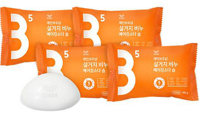 레인보우샵 설거지비누 베이킹소다 솝, 120g, 4개