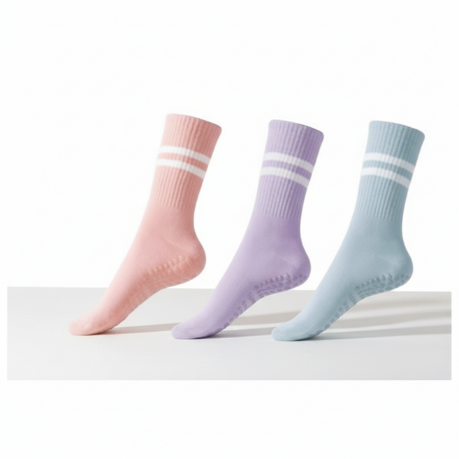 논슬립 필라테스 요가 양말 파스텔 3켤레 세트