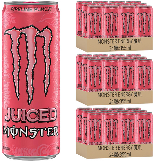 MONSTER ENERGY 魔爪 管浪潘趣碳酸能量飲料, 355ml, 72罐