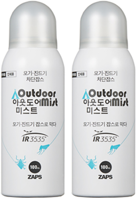 잡스 아웃도어 미스트 해충기피 스프레이, 100ml, 2개
