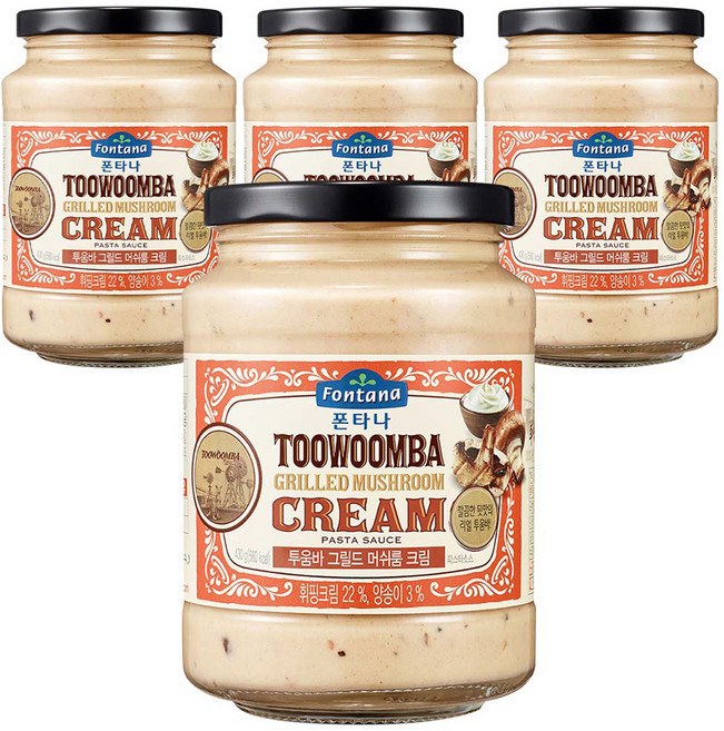 폰타나 투움바 그릴드 머쉬룸 크림 파스타소스, 430g, 4개