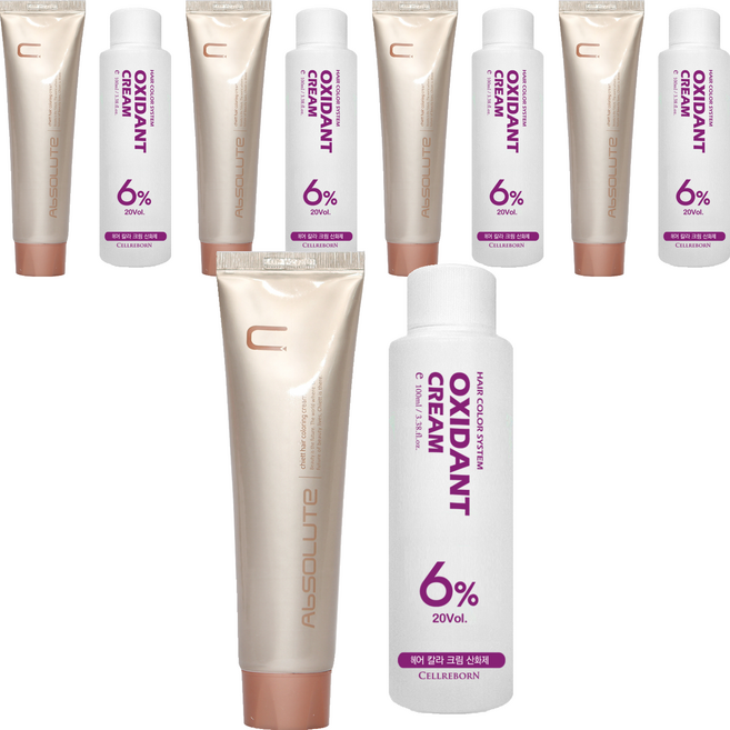 에비뉴쉬에뜨 앱솔루트 컬러링 크림 염색제 120g + 산화제 100ml, 블루애쉬, 5개