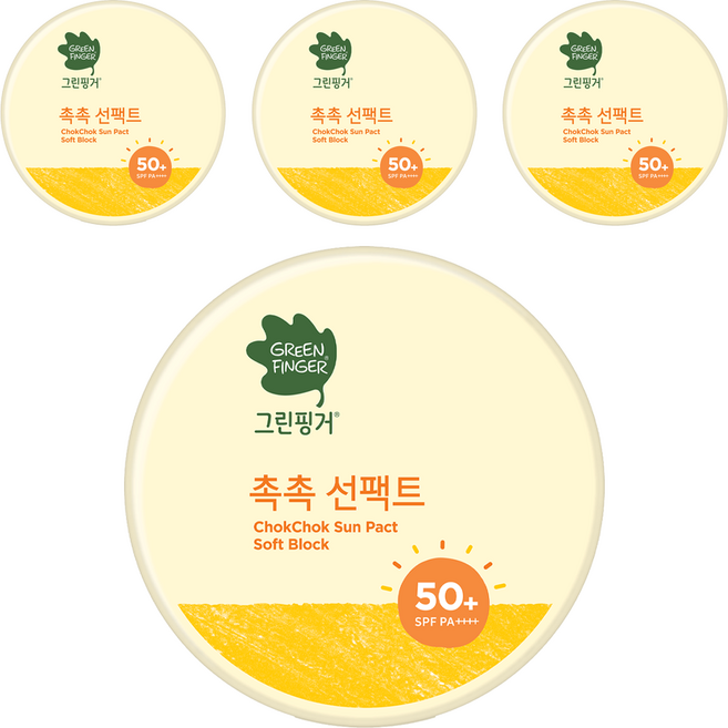 그린핑거 촉촉선팩트 소프트블록, 16g, 4개