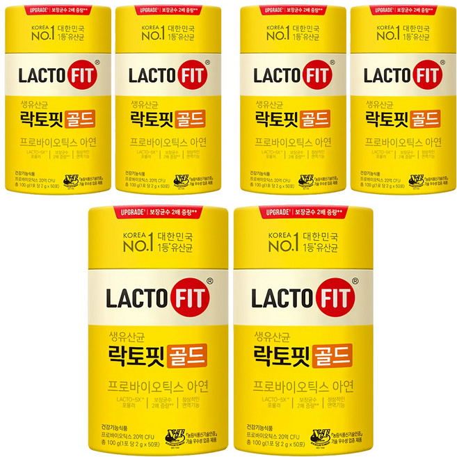 Chong Kun Dang 鍾根堂 LACTO-FIT gold升級版 益生菌 大童及成人款, 50包, 2g, 6罐