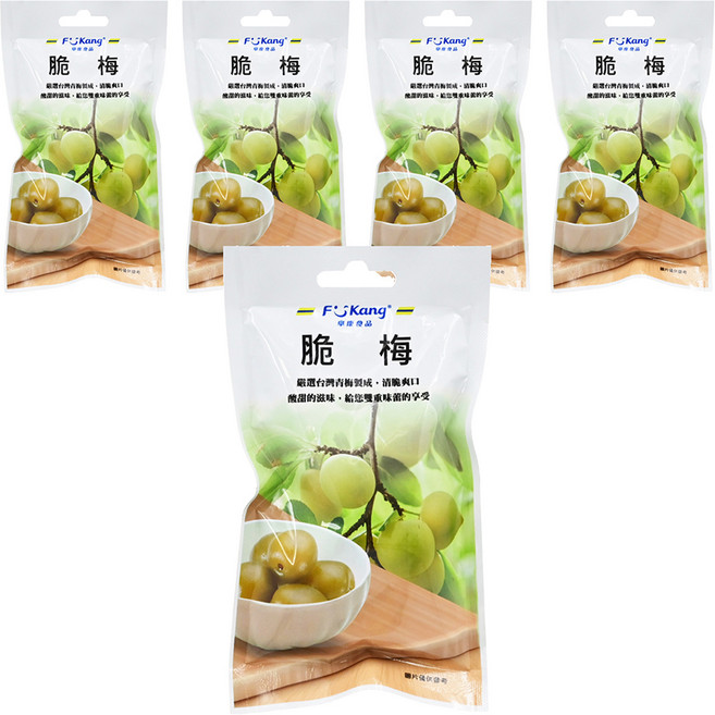 梅李果坊 梅山青脆梅 便利包, 60g, 5包