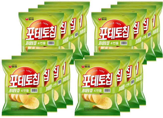 농심 포테토칩 오리지널, 40g, 16개