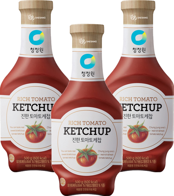 청정원 진한 토마토케찹, 500g, 3개