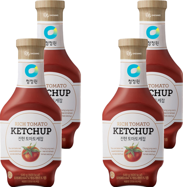 대상 청정원 진한케찹, 500g, 4개