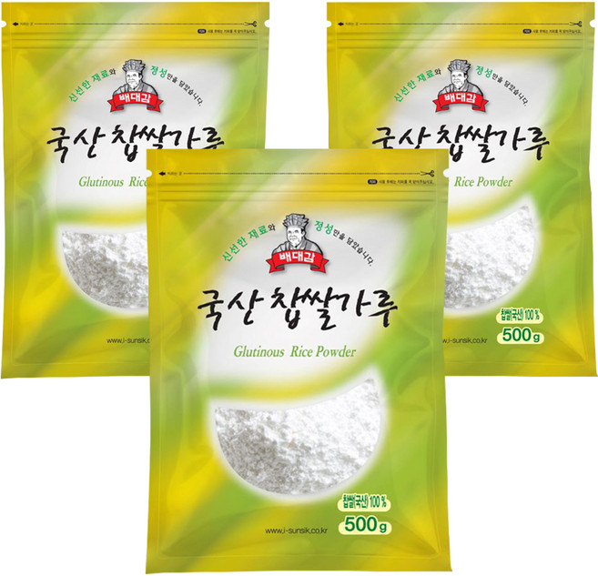 배대감 국산 찹쌀가루, 500g, 3개