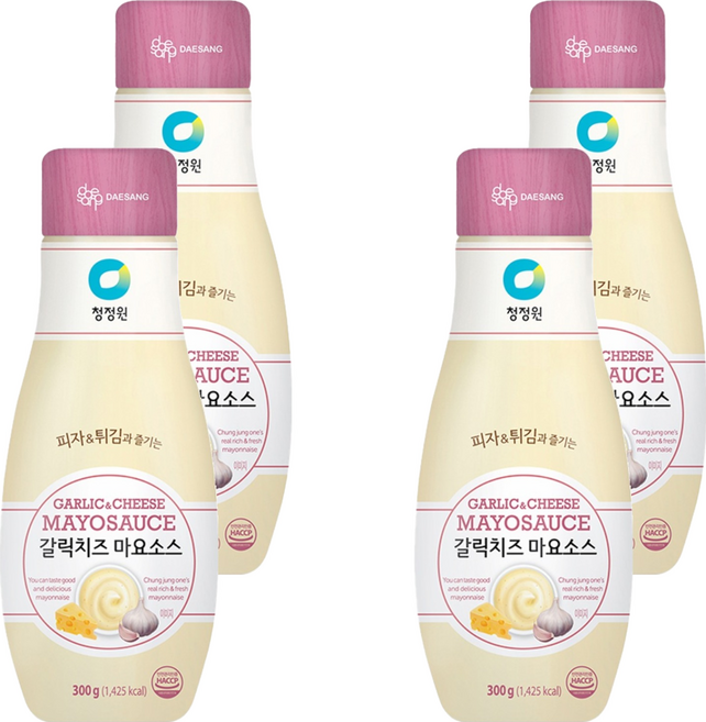 청정원 갈릭치즈 마요소스, 300g, 4개
