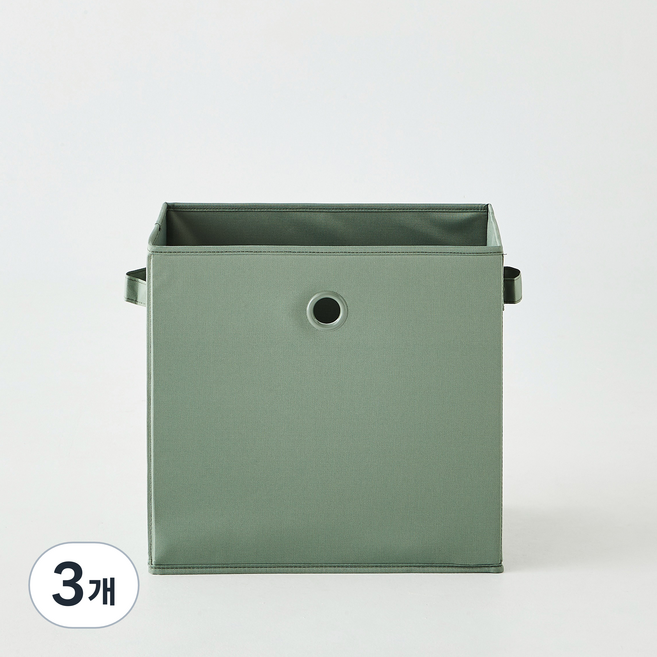 한샘 샘 폴리 수납 바스켓, 딥그린, 3개