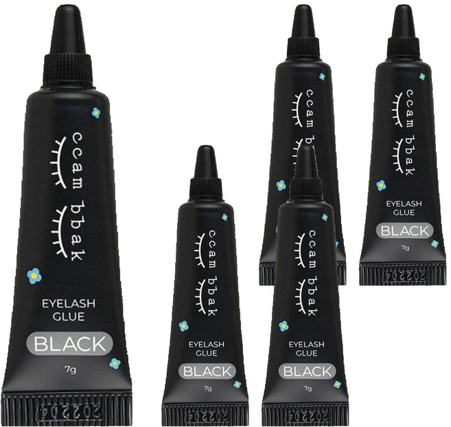 깜빡 글루 속눈썹 접착제 7g, 블랙, 5개
