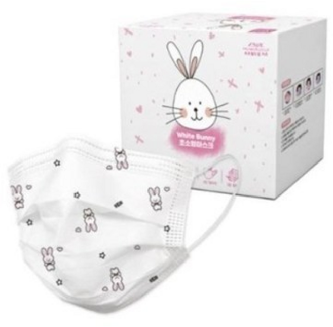 프로월드컵 토끼 일회용 마스크 아동용 초소형, 100매입, 1개, 화이트