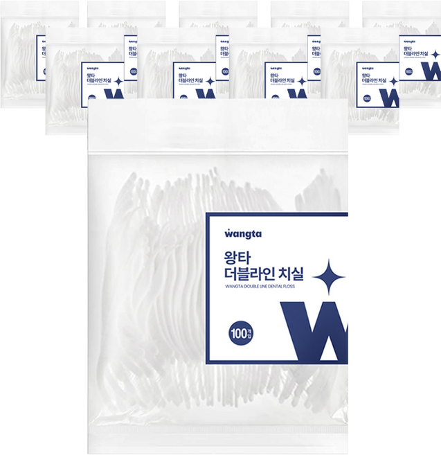 왕타 더블라인 치실, 8cm, 500개입, 2개