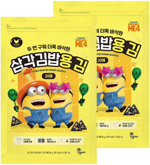 만전김 두번 구워 더욱 바삭한 삼각김밥용 김, 24g, 2개