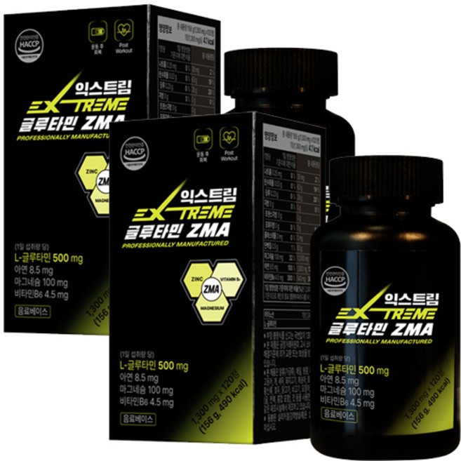 L-麩醯胺酸 ZMA 1300mg, 2罐, 120錠