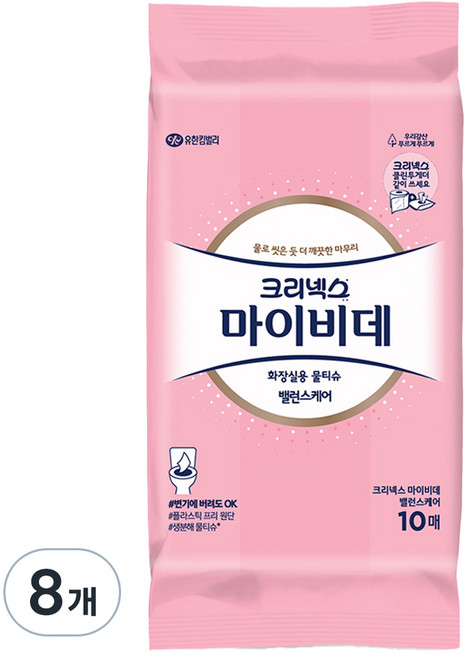 마이비데 밸런스 케어 비데티슈, 55g, 10매, 8개