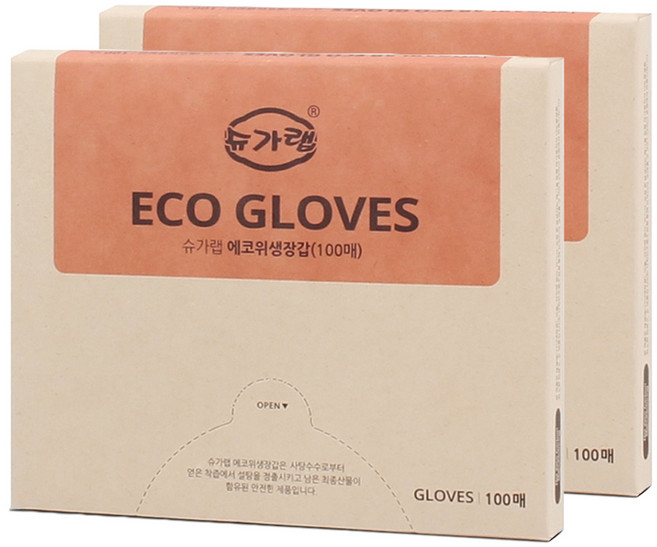 슈가랩 에코 위생장갑, 100개입, 2개