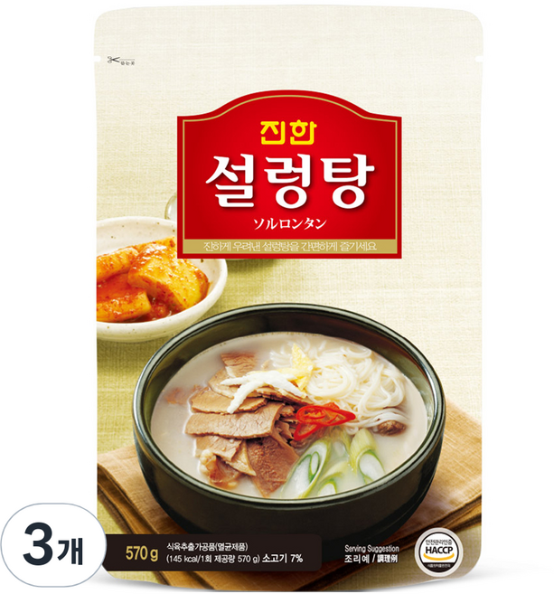 진한식품 설렁탕, 570g, 3개