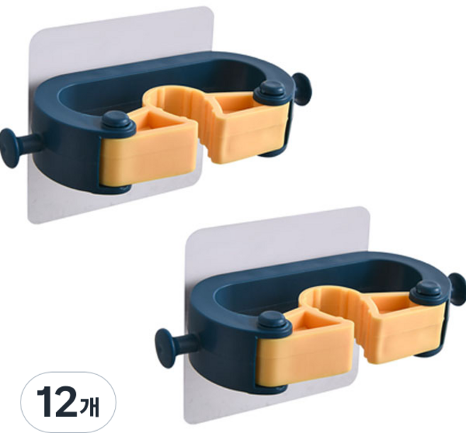 워니즈 청소도구 홀더 다용도 걸이, 그린, 12개