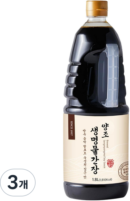 신앙촌 양조 생명 물간장, 1.8L, 3개