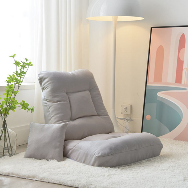 小麥購物 方格吐司懶人沙發椅 獨享款 L1258, 淺灰色