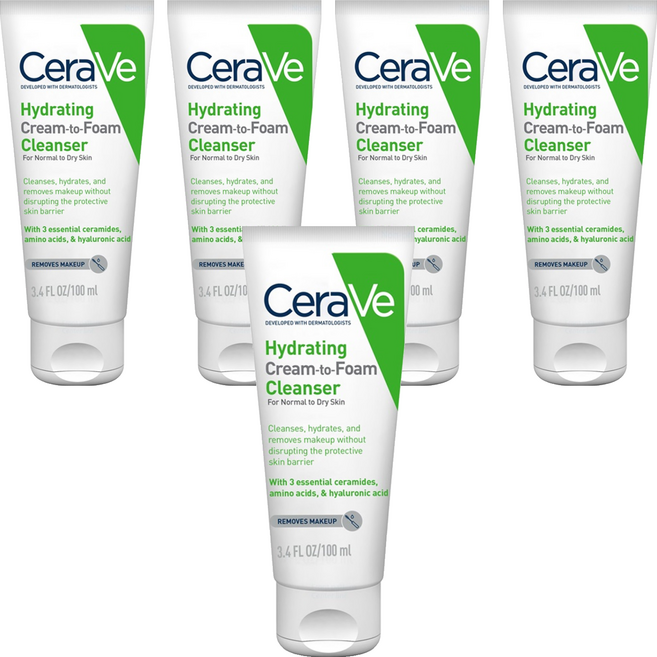 CeraVe 適樂膚 溫和洗卸泡沫潔膚乳, 100ml, 5件