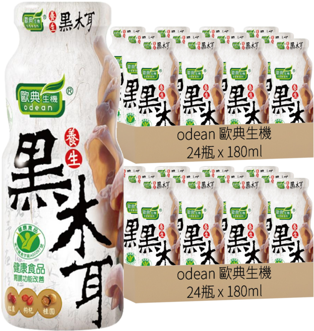 odean 歐典生機 養生黑木耳, 180ml, 48瓶