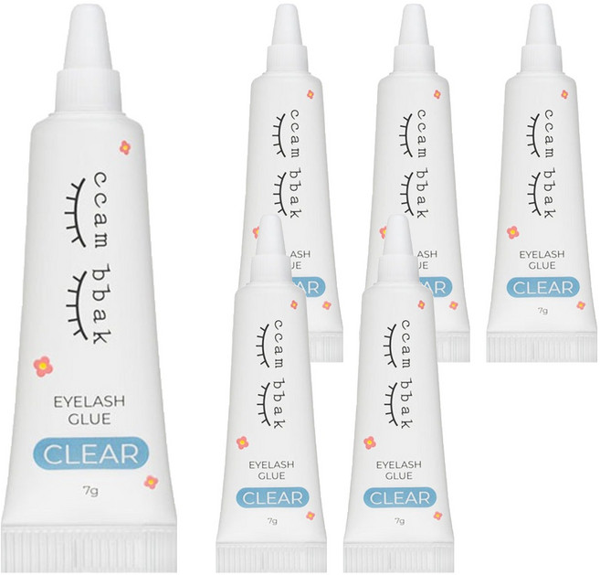 깜빡 글루 속눈썹 접착제 7g, 투명, 6개