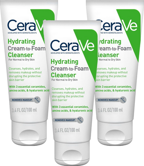 CeraVe 適樂膚 溫和洗卸泡沫潔膚乳, 100ml, 3件