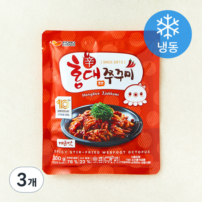 모모프렌즈 홍대쭈꾸미 매운맛 (냉동), 300g, 3개