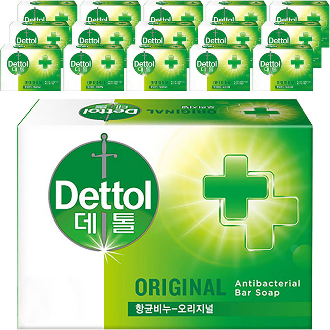 데톨 향균 비누 오리지널 상쾌한 향, 100g, 16개입