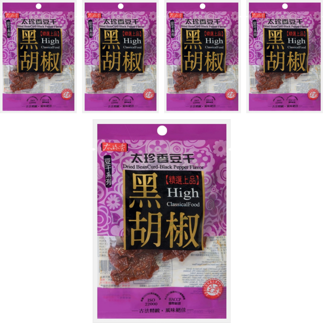 太珍香 豆干 黑胡椒, 100g, 5包