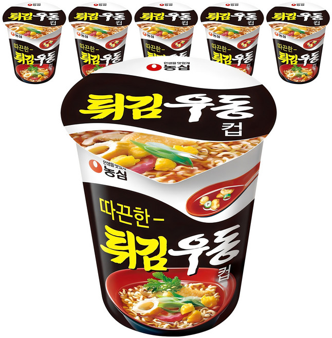 튀김우동 컵면, 62g, 6개