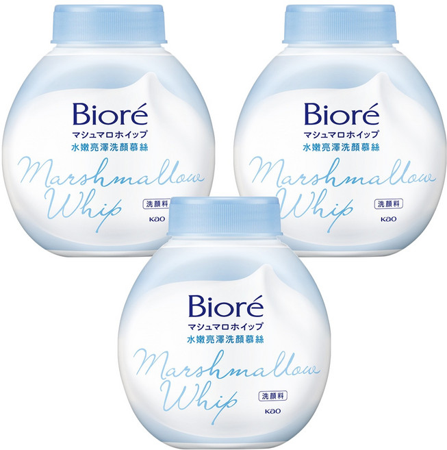 Biore 蜜妮 台灣公司貨 洗顏慕絲 水嫩亮澤 更替瓶, 160ml, 3件