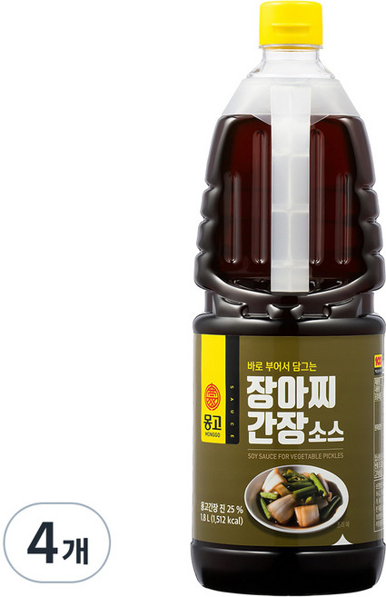 몽고 장아찌 간장소스, 4개, 1.8L