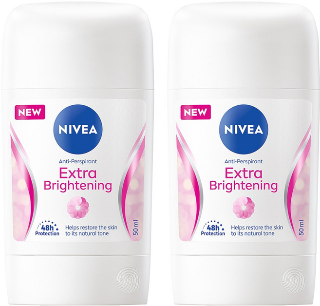 NIVEA 妮維雅 止汗爽身乳膏 Pro升級版 亮白系列, 50ml, 2罐
