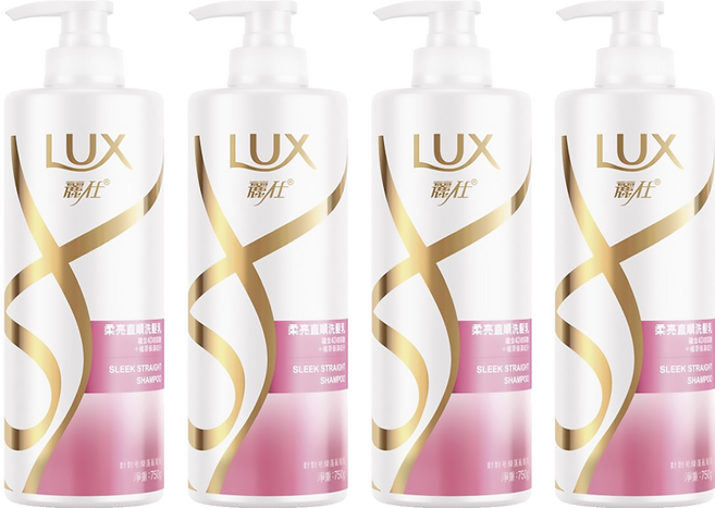 LUX 麗仕 柔亮直順洗髮乳, 750g, 4瓶