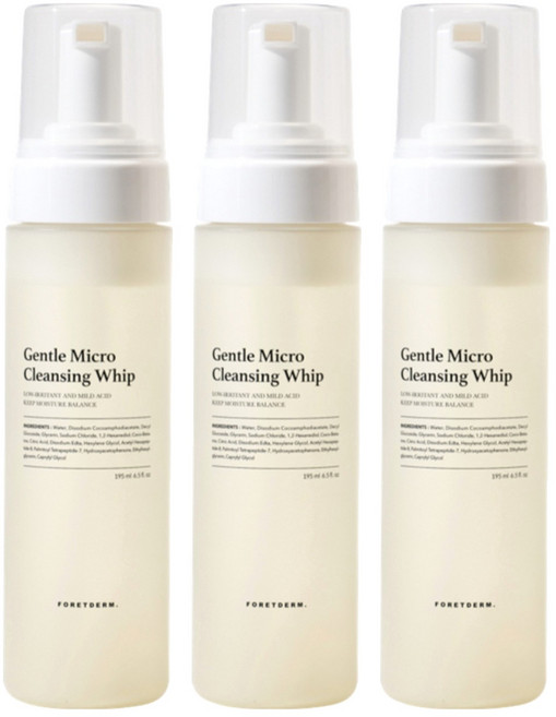 포레덤 젠틀 마이크로 클렌징 휩, 195ml, 3개