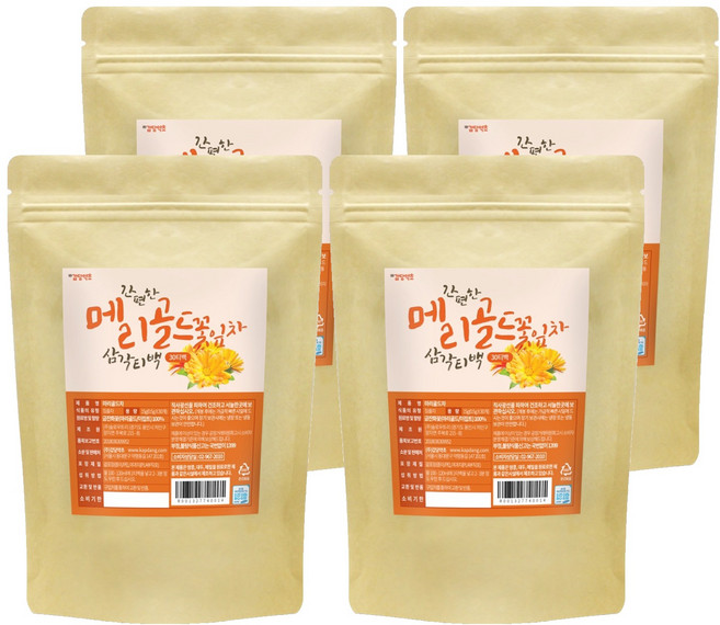 갑당약초 메리골드꽃잎차 삼각티백, 500mg, 30개입, 4개
