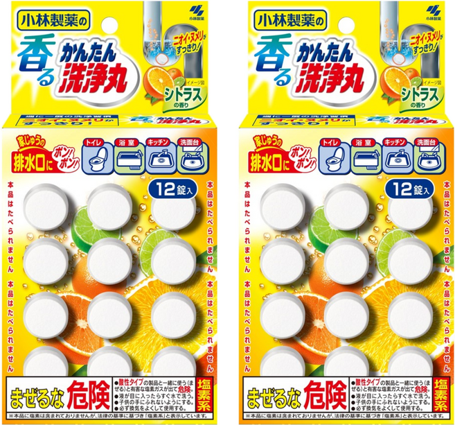 小林製藥 排水孔清潔錠 柑橘香氛, 66g, 2組