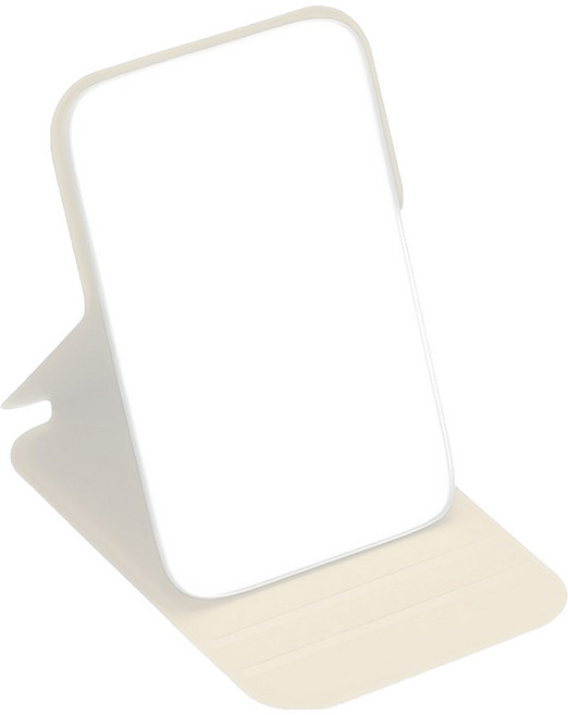 쿠쏘 휴대용 미니 접이식 탁상거울, 달빛 화이트