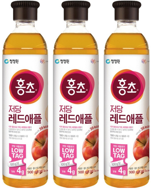 홍초 청정원 레드애플 저당, 3개, 900ml