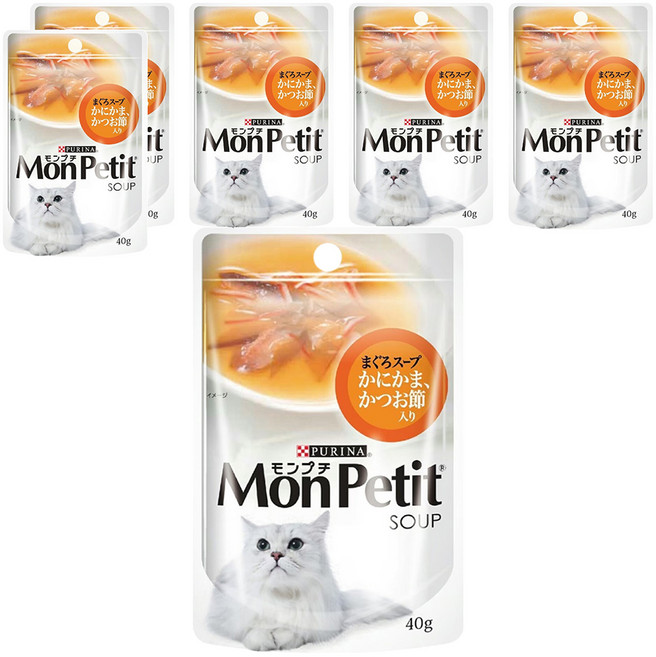 MonPetit 貓倍麗 極品上湯, 鮪魚 + 蟹肉 + 鰹魚, 40g, 6包