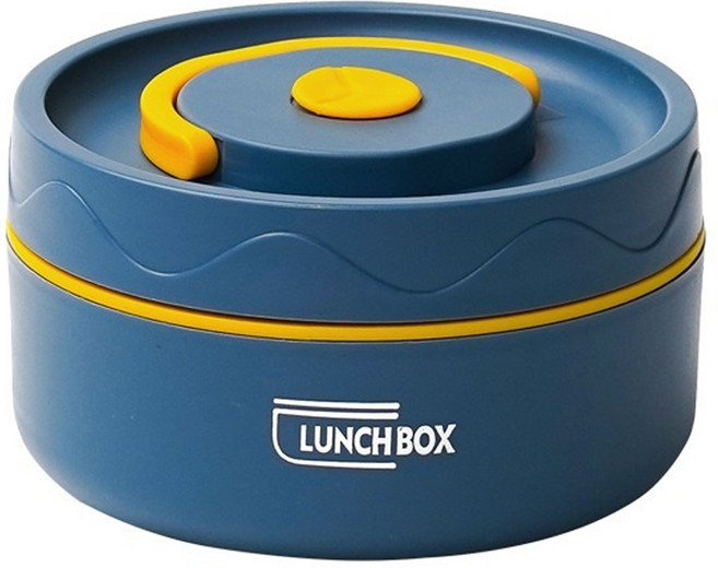 304不鏽鋼微波保溫便當 420ml 深藍色, 1個