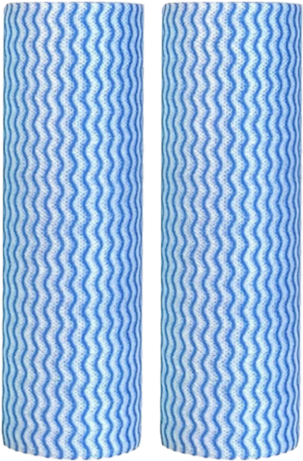 씨엠 1회용 뜯어쓰는 주방 롤 행주 블루, 50개, 2개