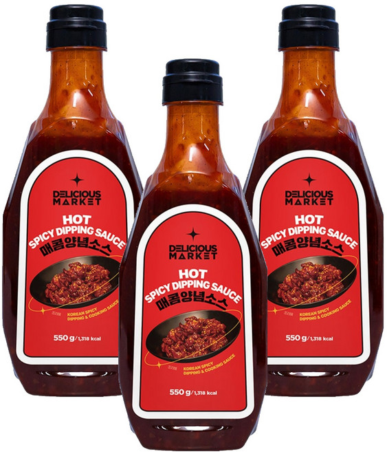 딜리셔스마켓 매콤양념소스, 550g, 3개