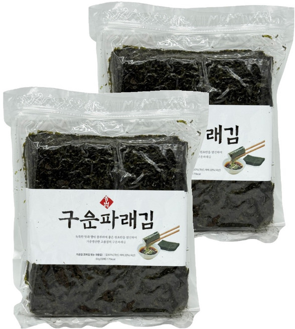 청산에 구운파래김 50p, 60g, 2개