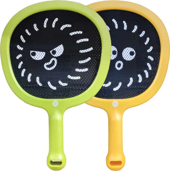 mideer 兒童入門安全球拍 3歲以上, 綠色 + 黃色, 1組